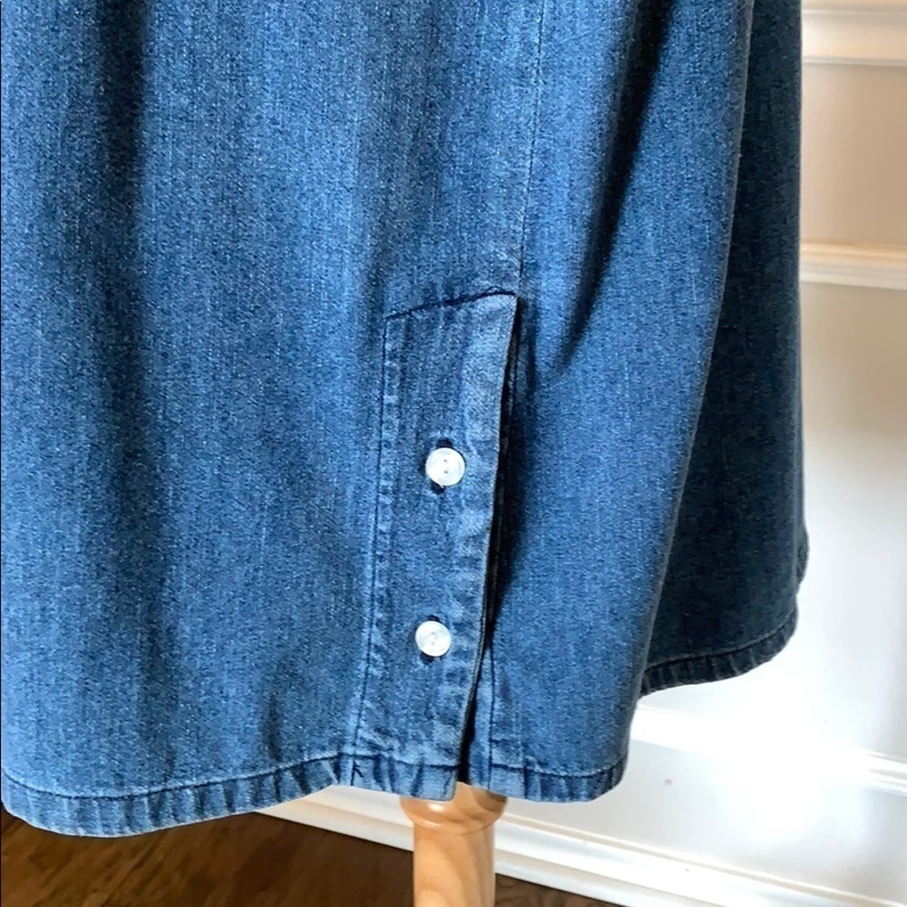 BABY & Me Sleeveless Denim Maternity Top Sz L - Picture 4 of 7